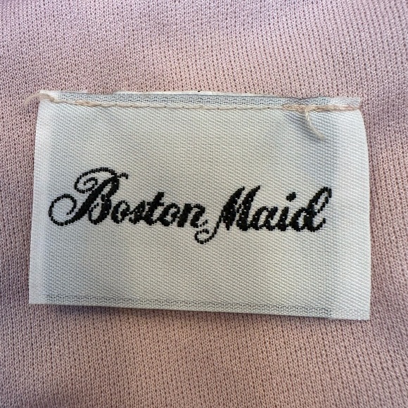 Vintage Boston Maid Light Blush Pink Flapper Ruffle Dress Women’s Size 12 Large - Picture 9 of 11